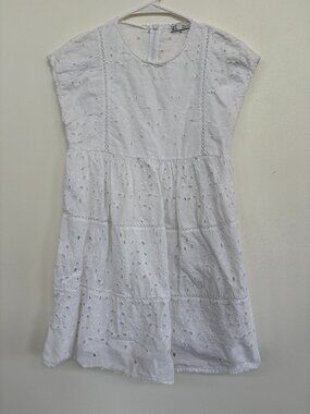 Zara White Eyelet Mini Dress/Romper